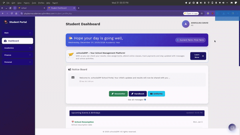 Parent Portal Preview